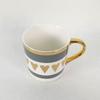 Flower Design Ceramic Mug with Real Gold Handle And Rim