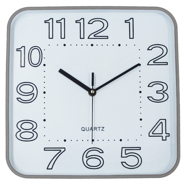 White Background Design Wall Clock with 3D Numbers
