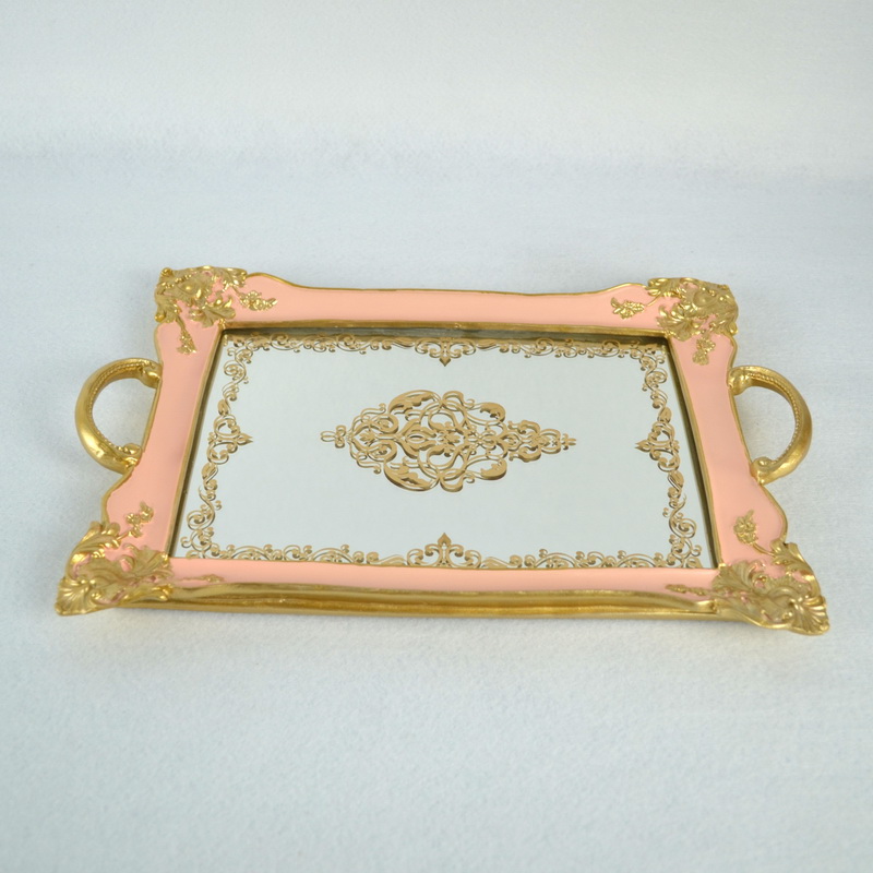 Wholesale Polyresin Frame Mirror Tray Decorative You Dresser