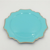 Best quality wholesale wedding beaded edge teal plastic charger plates