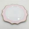 Fancy Pink Style Melamine Custom Plastic Decorative White Dishes Plates
