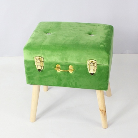 Brown Square Velvet KD High Quality Stool And Ottoman Wholesale