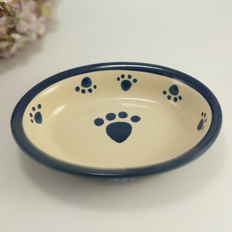 Double Color Elegant Pretty Ceramic Dog Bowl Pet Bowl