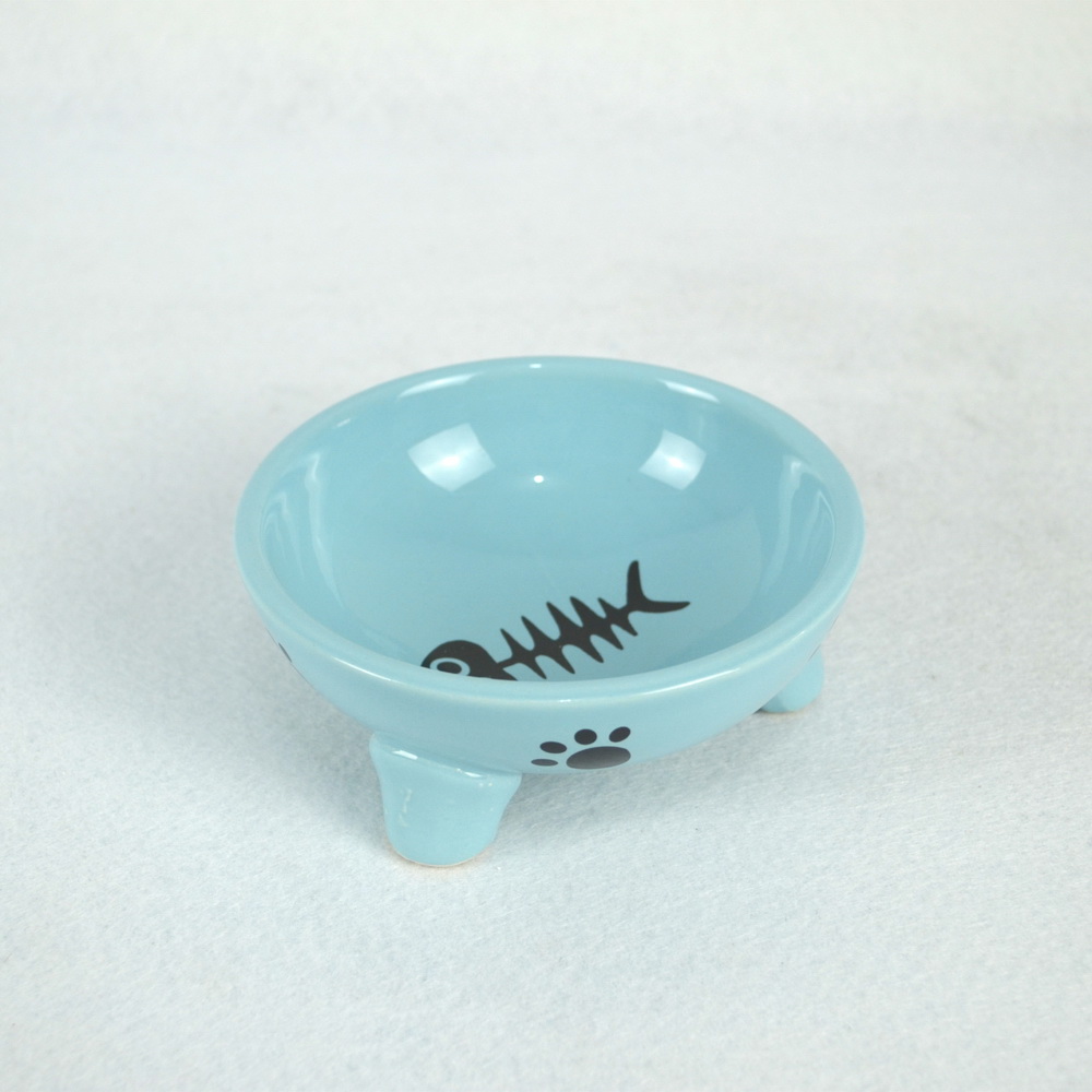 Wholesale New Creative Blue Custom Small Soup Pet Dog Ceramic Bowl