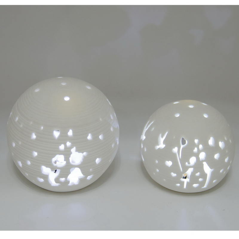 Tops-lighting Ceramic Solar Led Night Light with USB Charger