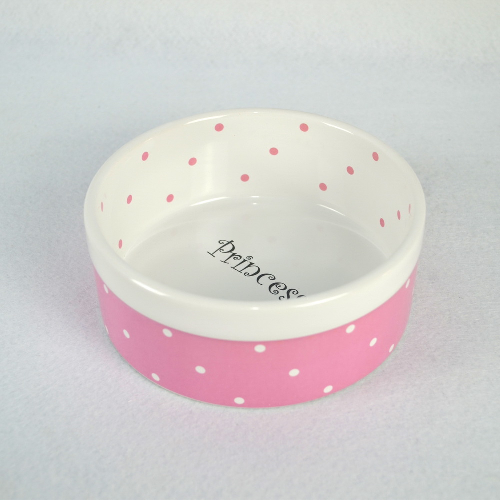 Small MOQ Customized Logo Ceramic Pet Dog Food Feeding Bowl