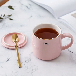 Factory Direct Wholesale Novelty Coffee Mugs with Lid Spoon Cheap Ceramic