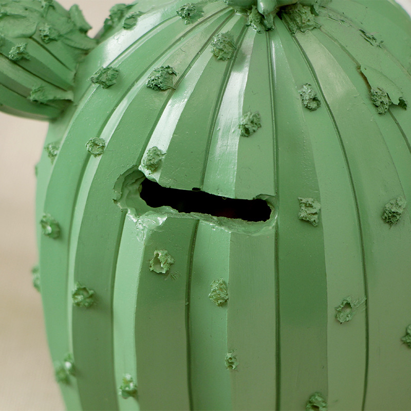 Cactus Resin Coin Bank Cute Money Storage Box Saving Bank for Home Decorations