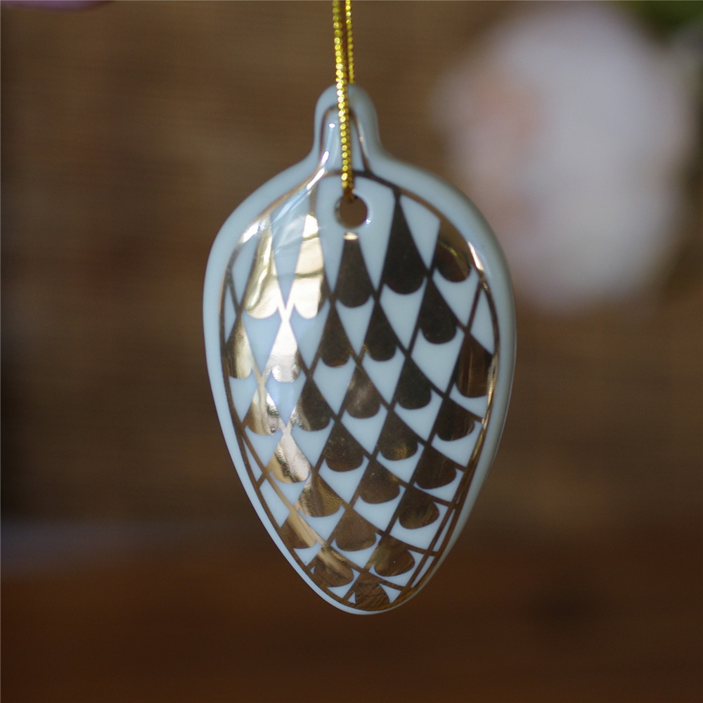 Best Sales Blank Sublimation Christmas Ornaments Ceramic Hanging Pendant