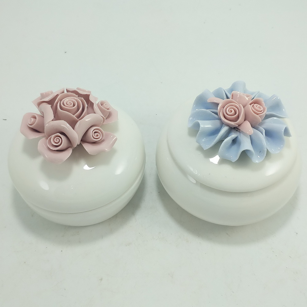 Handmade Cactus Design Ceramic Jewelry Storage Boxes Ceramic Cactus Trinket Box