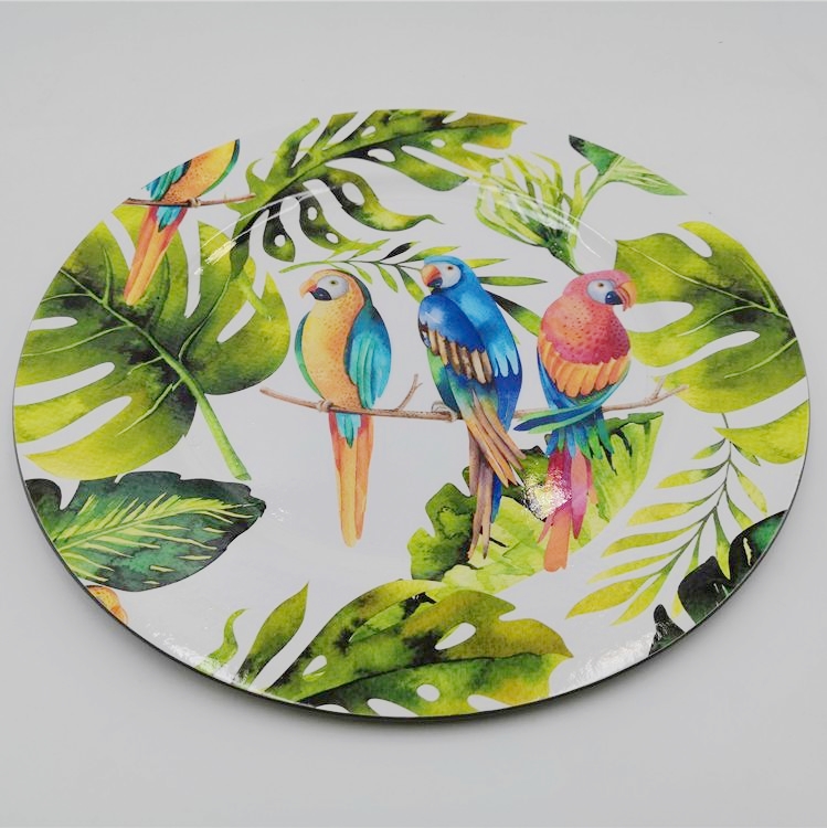 Stylish Outdoor Decoration Flamingo Melamine Plastic Plate