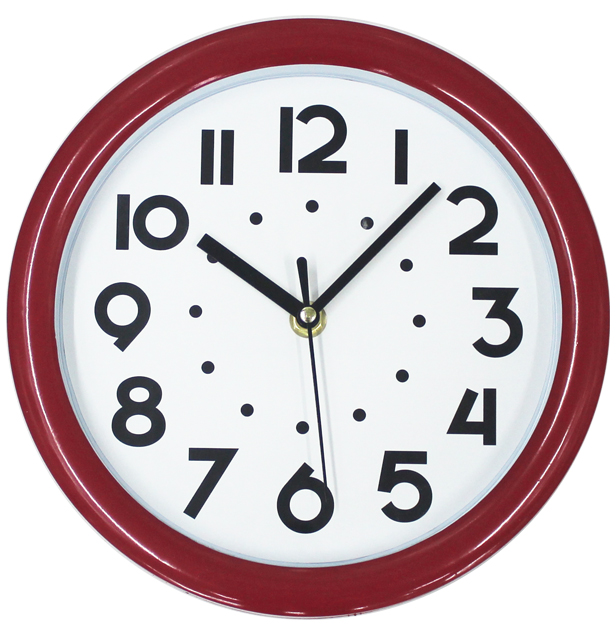 24 Hour Modern Round Wall Clock Home Decoration in Red Color
