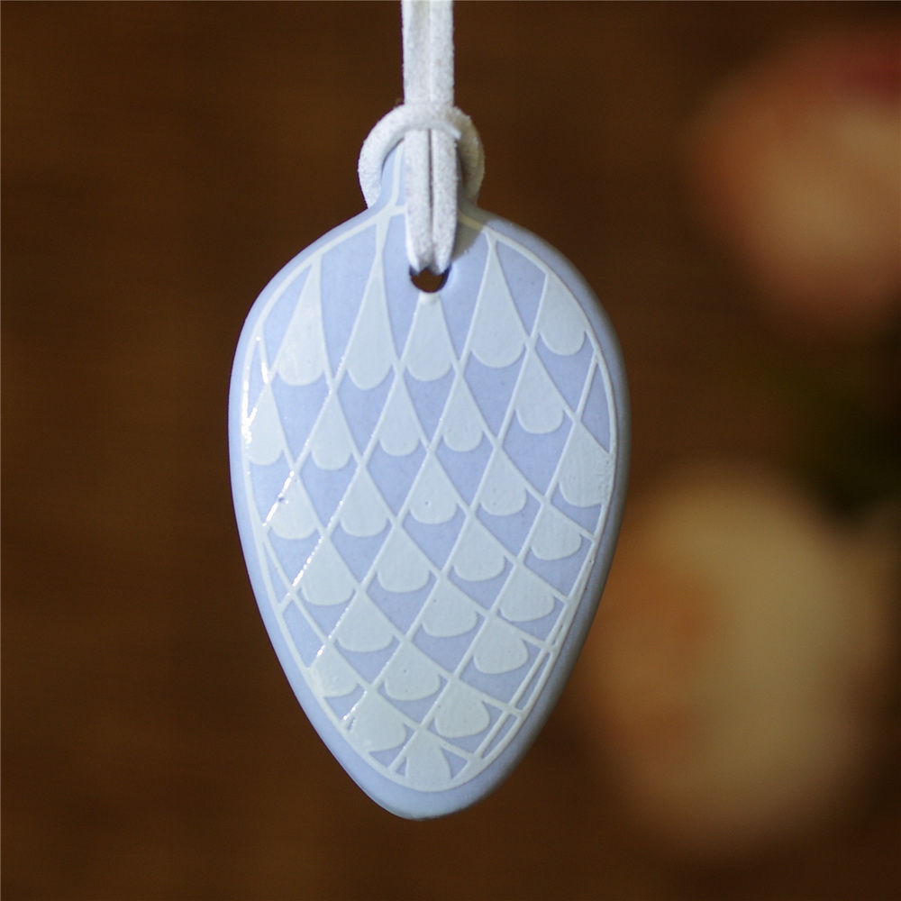 Custom Hanging Decoration Heart Shape Necklace Pendant Ceramic Christmas Ornament