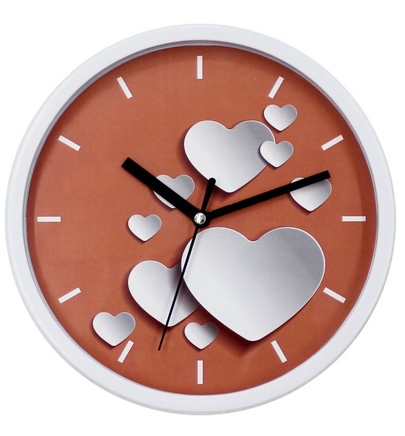 Custom DIY Heart Design Plastic Wall Clock for Home Decor