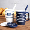Various Colors Available Sublimation Ceramic Mug with Spoon And Bamboo Lid
