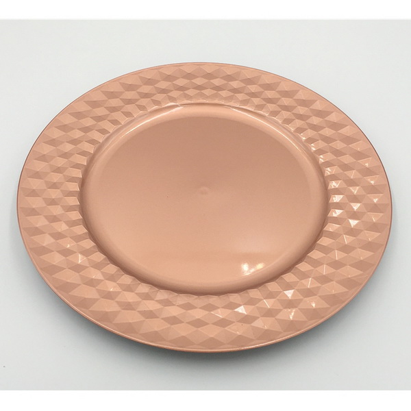 Wholesale Cheap Plastic Rose Gold Wedding Charger Plate