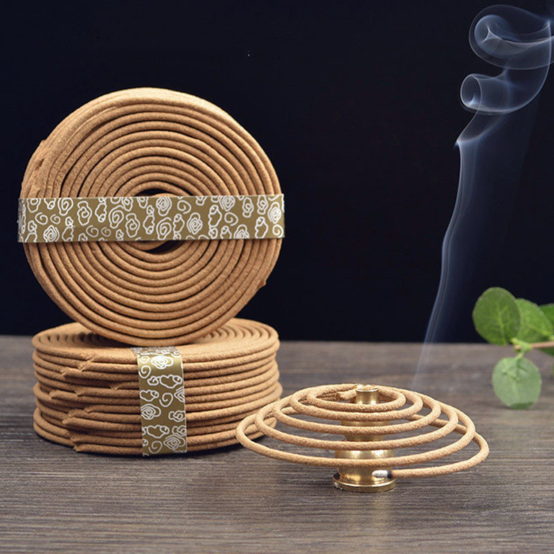 48Pcs/Box Natural Handmade Sandalwood Coils Incense Aromatherapy Maker Spice Antiseptic Refreshing Home Fragrance Teahouse Tools
