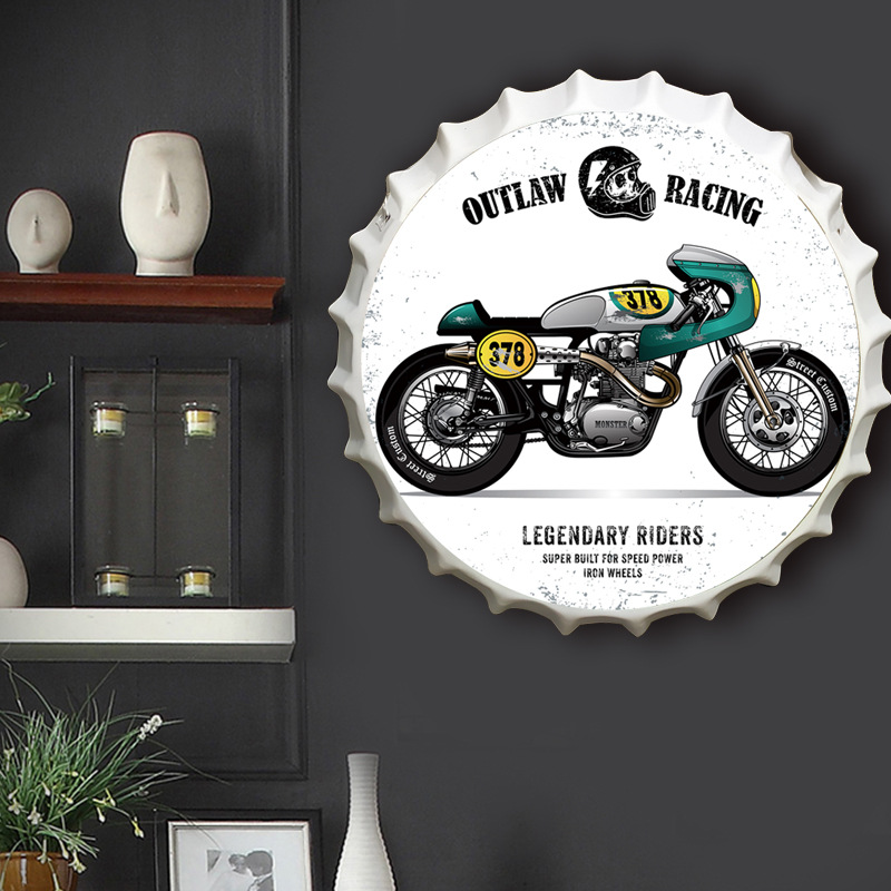 Retro Home Decoration Wholesale Metal Tin Bottle Cap Sign