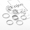 Original Design Gold Color Round Hollow Geometric Rings Set For Women