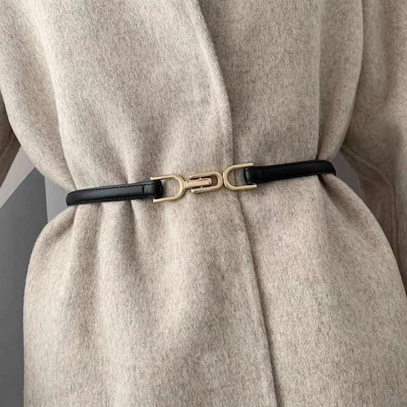 Adjustable PU Leather Ladies Dress Belts Skinny Thin Women Waist Belts