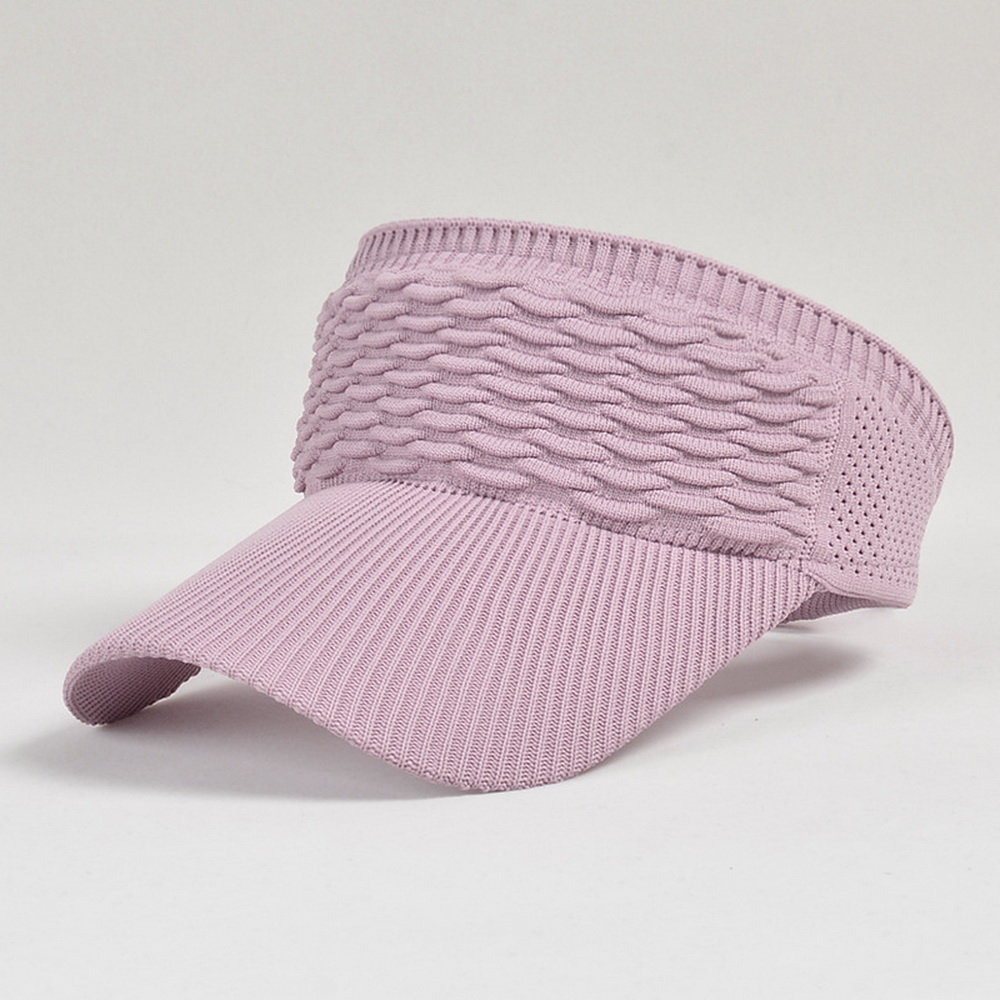 Fashion Folds Design Women Empty Top Hat Summer Solid Color Large Brim Sunscreen Hat Outdoor Elastic Fabric Sports Sun Cap