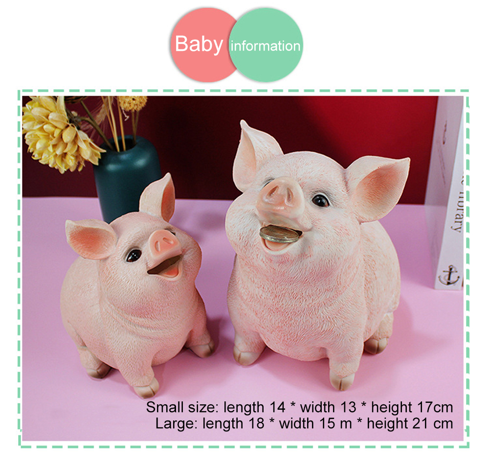 Pig Shaped Money Saving Box Children Cute Piggy Bank Resin Money Boxes Storage Home Decor New Pig Money Bank Kids Toys 2023