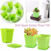 10PC Colorful Multi Square Nursery Flower Pot Plastic Nursery Pot Plant Seeds Nursery Box Transplant Flower Tray For Home Garden