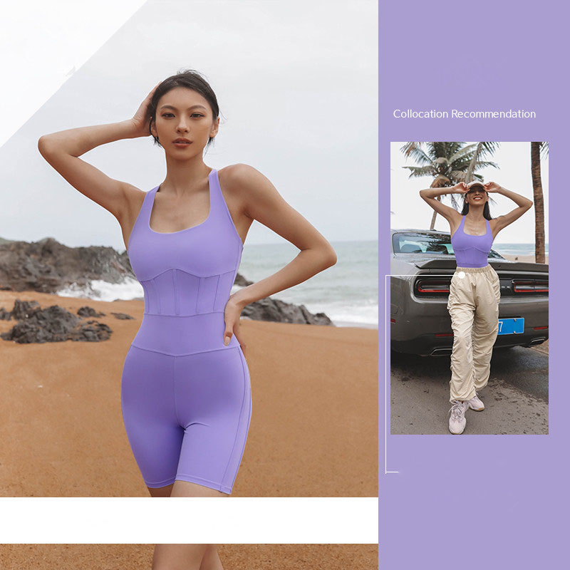 Sports Sets Women Seamless Yoga Jumpsuits With Pads Sleeveless Fitness Bodysuits One-Pieces Rompers Sportswear Gym Workout Suits