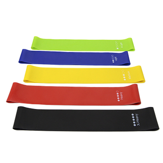 High Quality set of 5 colors Fitness Power Resistance Loop Band,Natural Latex Workout Bands