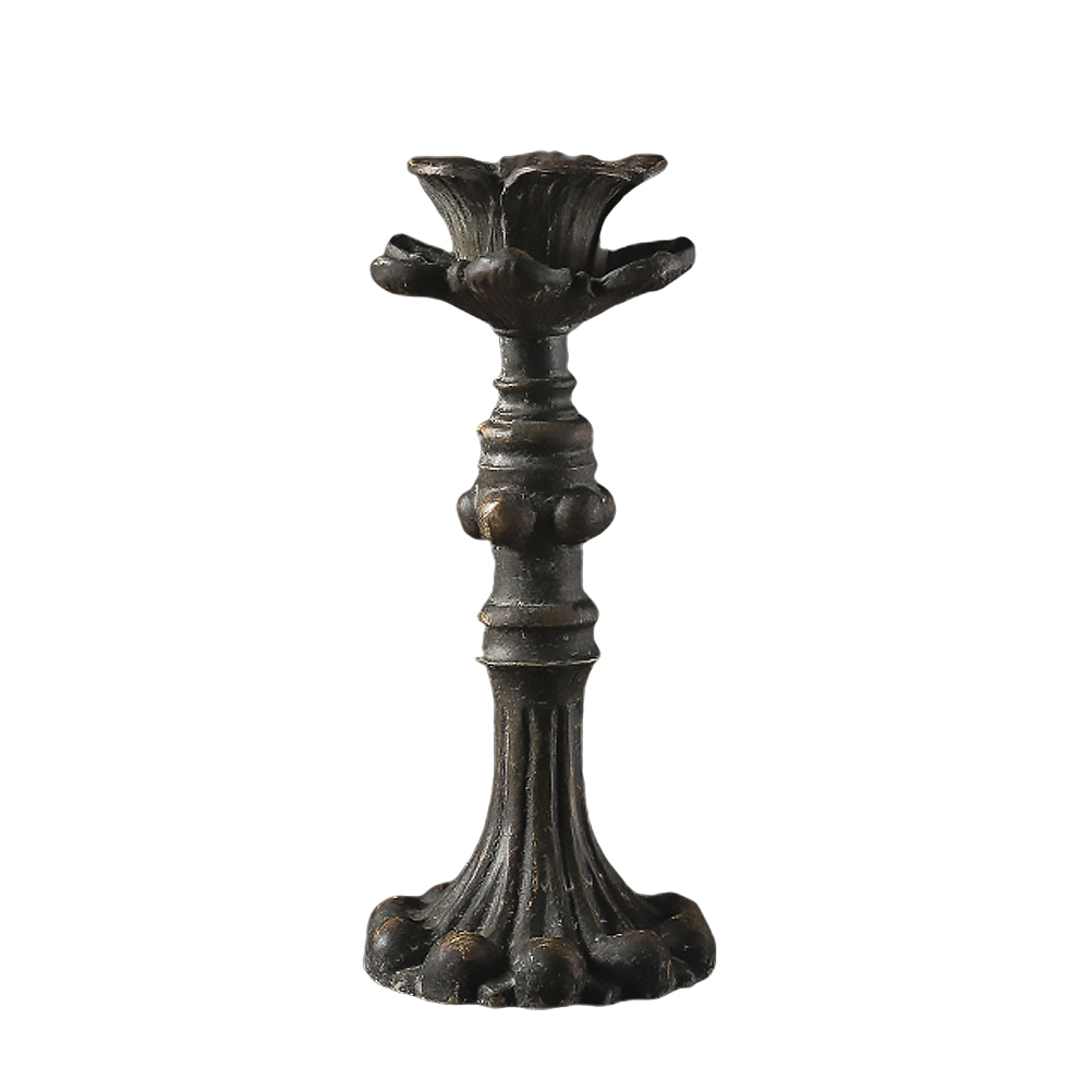 Antique Candlestick Resin Candle Accessory Retro Candle Holder French Candle Sconce Nostalgic Candlestick