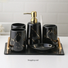 Ceramic Toiletries Bathroom Set Marble Porcelain Cup Toothbrush Holder / Soap Dispenser / Tray Bathroom Decoration Accessories