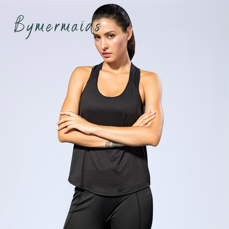 Bymermaids 2022 Gym Tops Women&#39;s Sports Top Letter Backless Shirts Sleeveless Yoga Tops Fitness Running Quick Dry Tank Crop Top