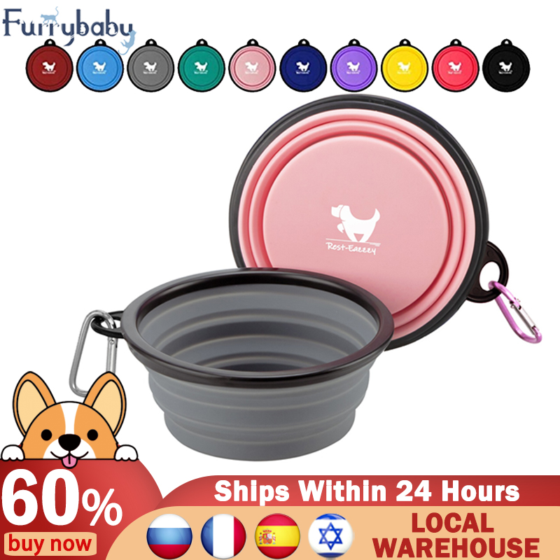 Furrybaby 350ML/1000ML 1PC Collapsible Dog Bowls for Travel Dog Portable Water Bowl for Dogs Dish for Camping Pet Cat Food Bowls