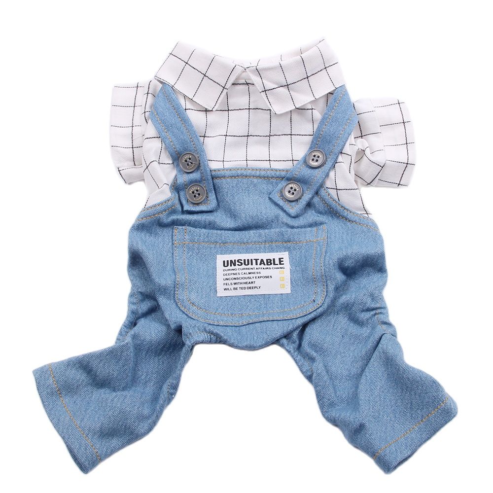 Dogs Cats Jumpsuit Rompers Plaid Design Pet Puppy Coat T-Shirt Spring/Summer Clothing Apparel