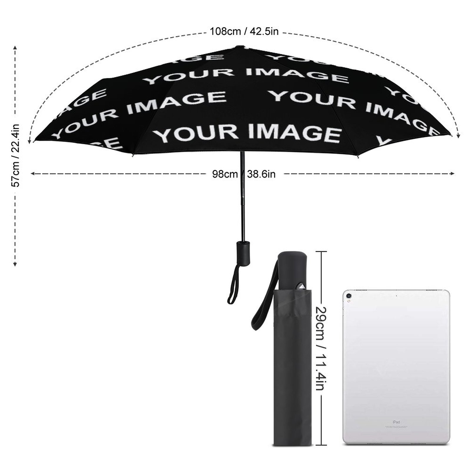 Golf Umbrella 62 Inch, Large Windproof Umbrellas Automatic Open Rain Umbrella with Double Canopy