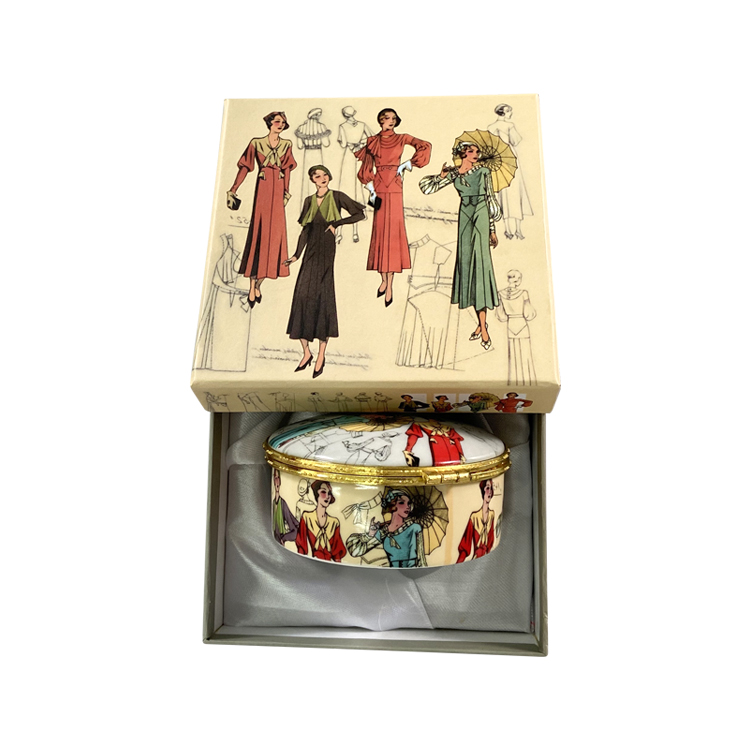 Factory Price Antique Gift Box Porcelain Makeup Case Ceramic Ring Earrings Pendant Jewelry Boxes