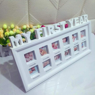 Cute Baby Photo frame DIY handprint or footprint 12 Months
