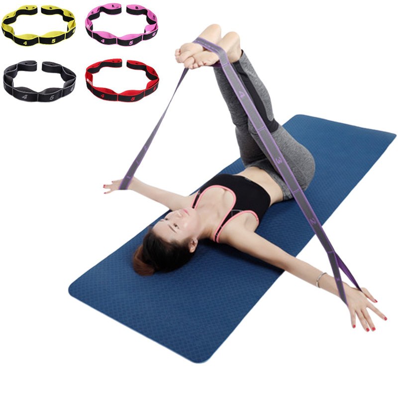 Yoga Pull Strap Belt Polyester Latex Elastic Latin Dance Stretching Band Loop Yoga Pilates GYM Fitness Exercise Resistance Bands