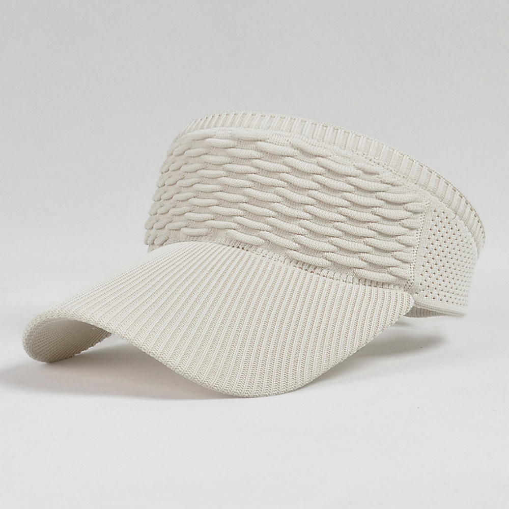 Fashion Folds Design Women Empty Top Hat Summer Solid Color Large Brim Sunscreen Hat Outdoor Elastic Fabric Sports Sun Cap