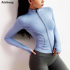 Women Slim Fit Lightweight Jackets Women&#39;s Full Zip-up Yoga Sports Running Jacket with Thumb Holes for Workout