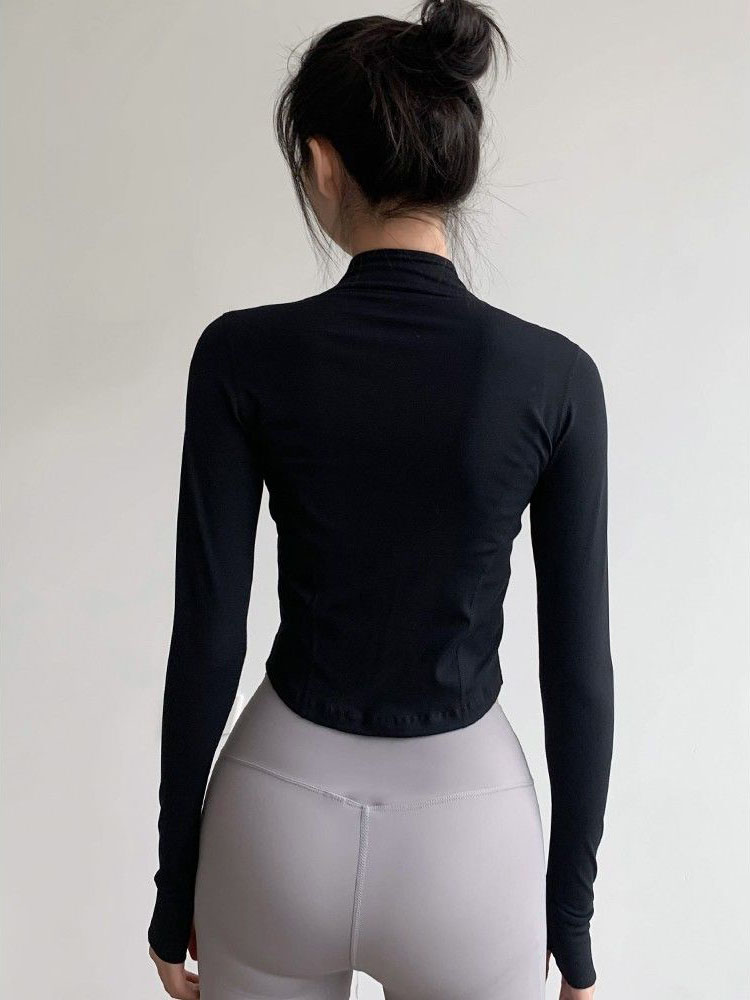Summer Thin Yoga Wear Women&#39;s Running Sportswear Tops Zip Up Sweatshirt Workout Fitness Clothes Cardigan Slim Tight Jacket Trend