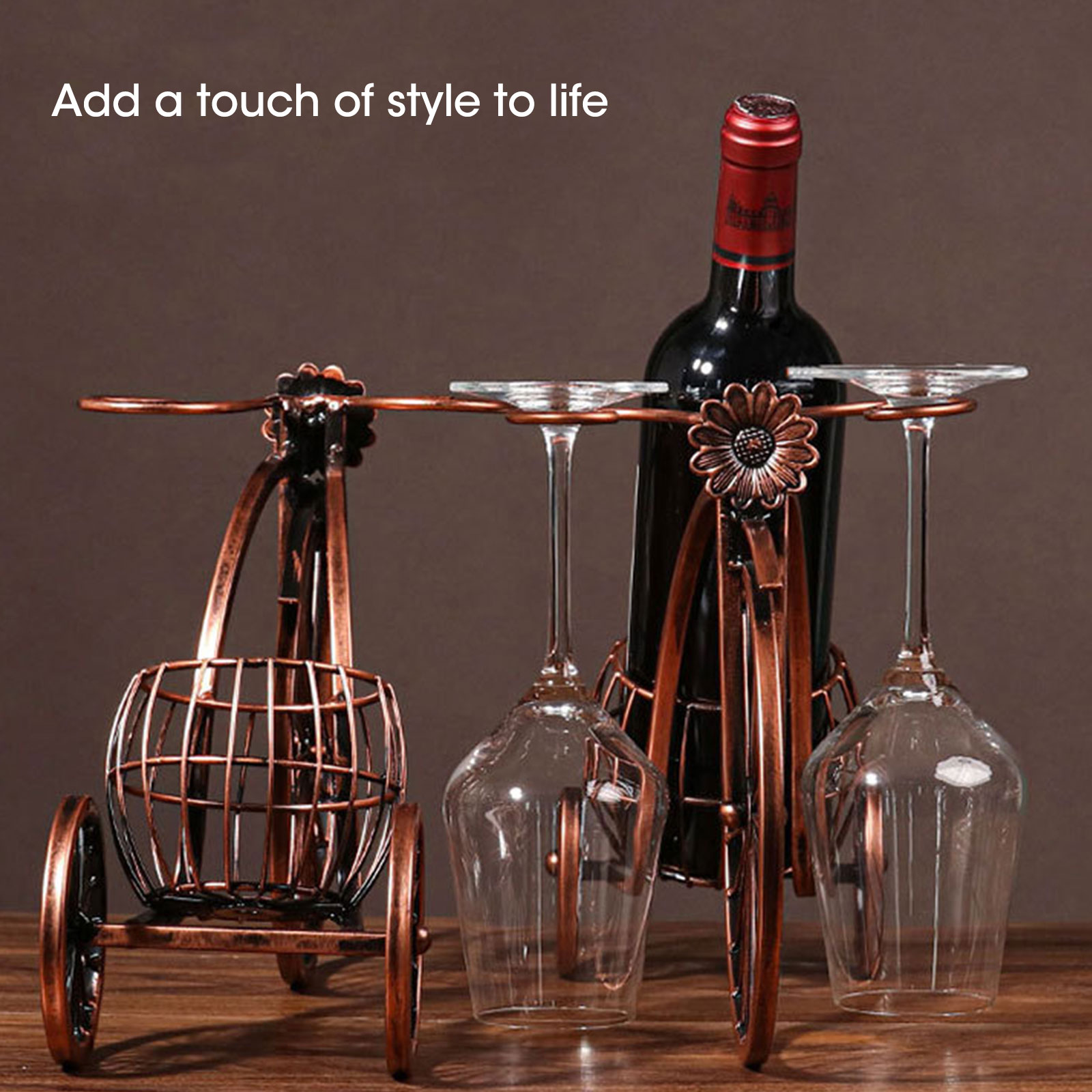 Creative Metal Wine Rack Vintage Wine Bottle And Glass Holder Bar Home Decoration Display Stand Drip Shipping Botellero Vino