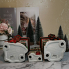 Christmas Decorations Ceramic House Glowing Ornaments Home Accessories Decorative Figurines