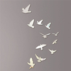11PCS Flying Birds DIY 3D Acrylic Mirror Wall Sticker Silver Removable Wall Decal Wall Decoration for Living Room Bedroom Home