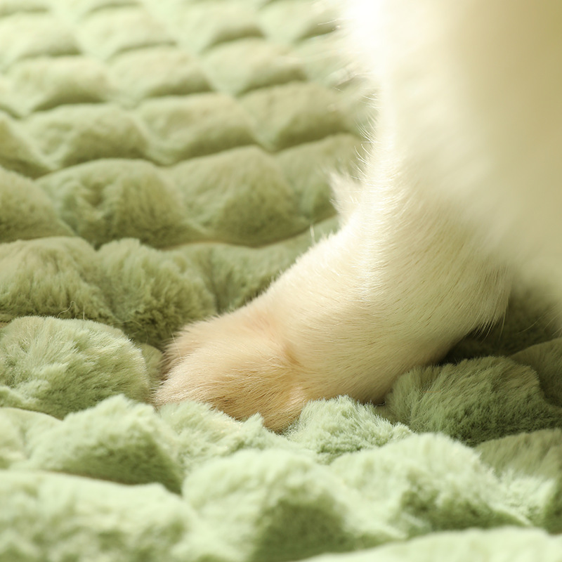 Winter Dog Mat Luxury Pad for Small Medium Large Dogs Plaid Bed for Cats Dogs Fluff Sleeping Removable Washable Pet Bed