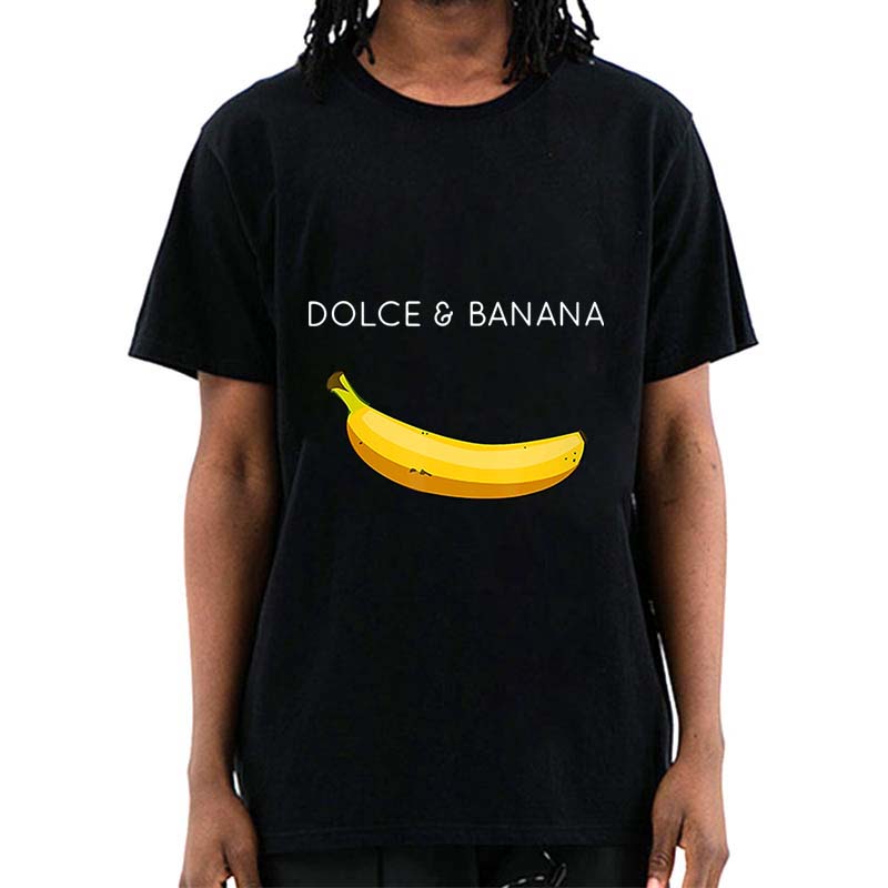Men&#39;s T-shirt High Quality 100% Cotton Funny Banana Printing Casual Loose O-neck Men Short Sleeve T-shirt Male Tees Tops