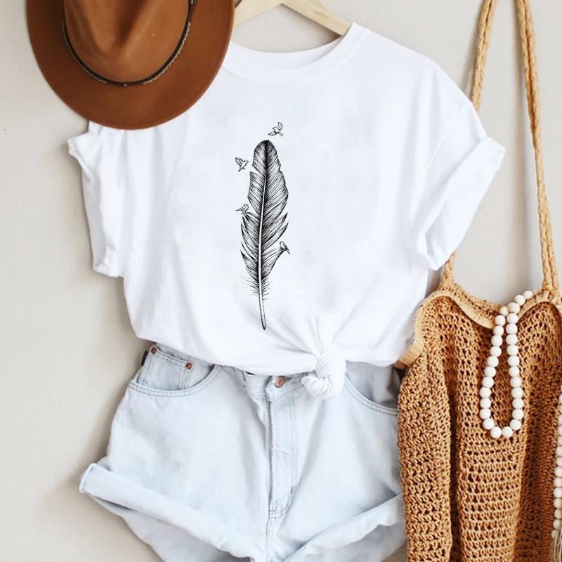 Women Cartoon Bird New Lovely Cute Trend 90s Style Fashion Summer Lady Print Tee Graphic T Top Travel Tshirts Trend T-Shirt