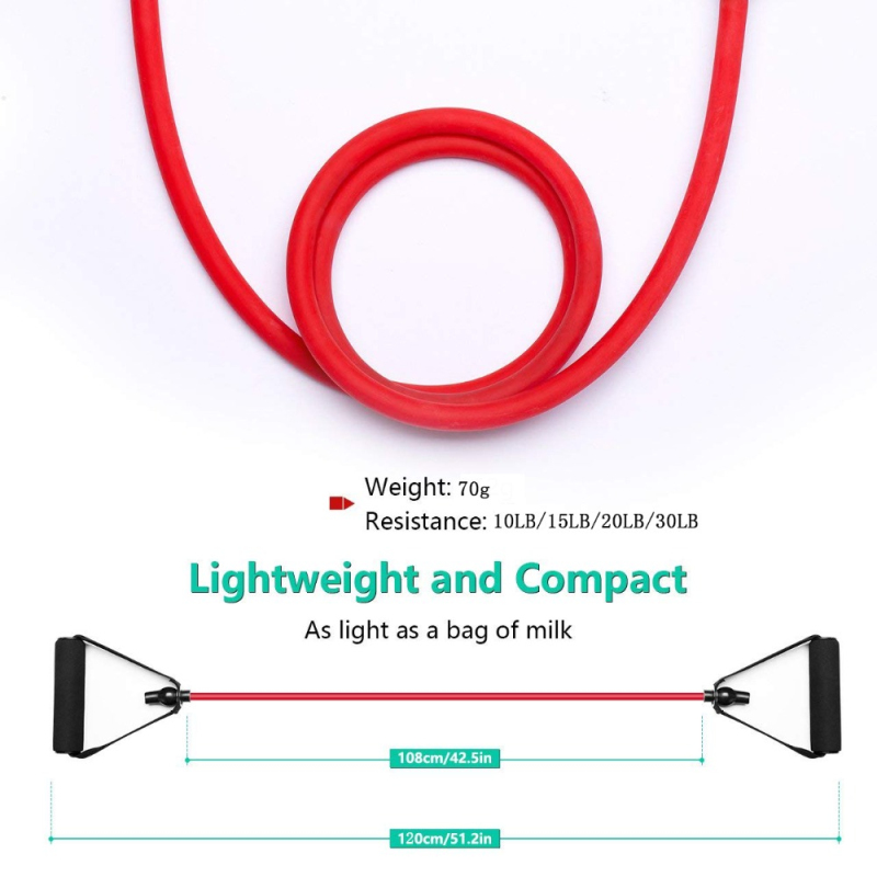 5 Levels Resistance Bands with Handles Yoga Pull Rope Elastic Fitness Exercise Tube Band for Home Workouts Strength Training