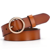 Leather Belts for Women Fashion Jeans Round Buckle Female 