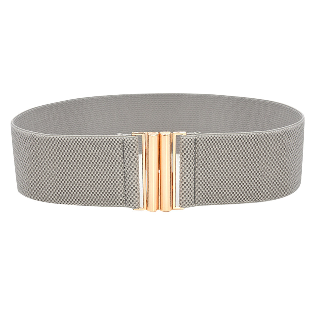 Metal Buckle Lady Fashion Cummerbands Stretch Cinch Waistband Dress Waist Belt